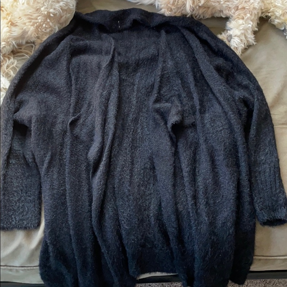 Black fuzzy oversized cardigan NWT